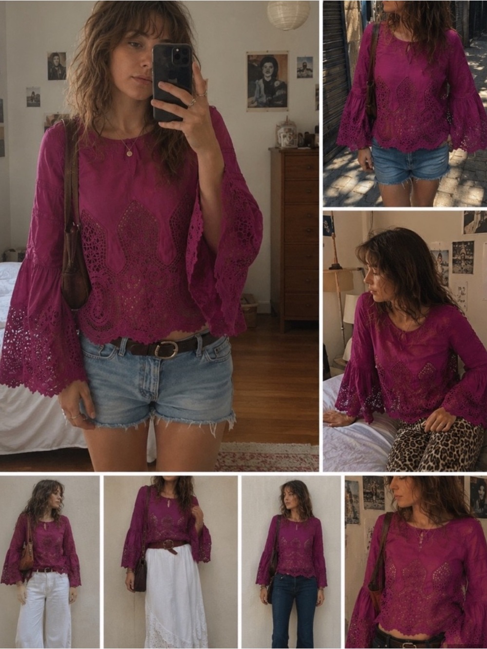 Embroidered Crochet Top